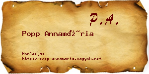 Popp Annamária névjegykártya